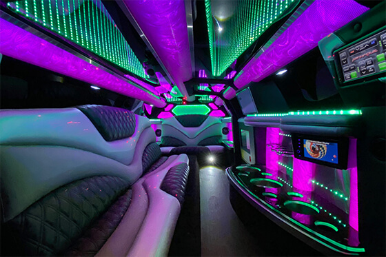 fancy party bus interior